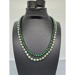 Honora Necklace Green Sage Set 2 Pearl Sterling Silver 925 Both 1 Honora READ